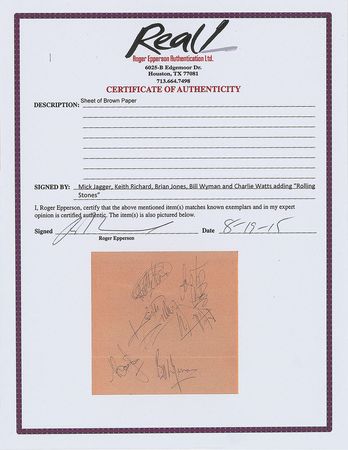 Lot #7145 Rolling Stones Signed Page - Image 2