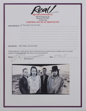 Lot #7546 U2 Signed CD Insert - Image 3