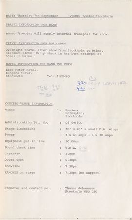 Lot #7487  Ramones Pair of 1978 European Tour Itineraries - Image 4