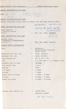 Lot #7487  Ramones Pair of 1978 European Tour Itineraries - Image 5