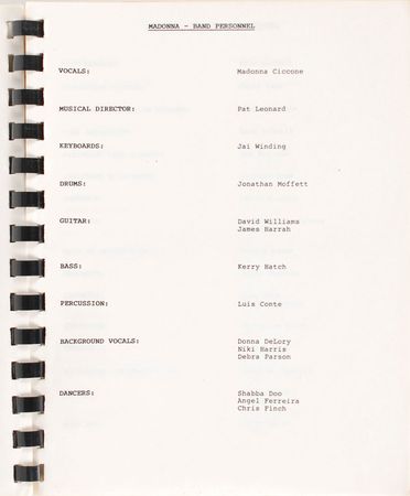 Lot #7231 Madonna Tour Itinerary Book - Image 2