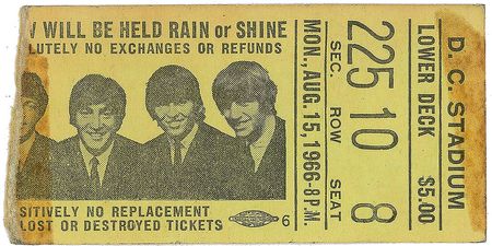 Lot #7073 Beatles Pair of 1966 D. C. Stadium Ticket Stubs - Image 2