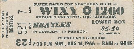 Beatles 1966 Cleveland Ticket Stub | RR Auction