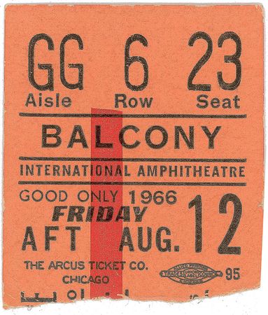 Lot #7065 Beatles 1964 Hollywood Bowl and 1966 Chicago Pair of Ticket Stubs - Image 2