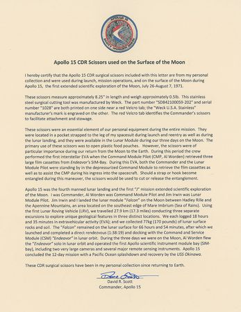 Lot #485 Apollo 15: “Used during launch, mission operations, and on the surface of the Moon during Apollo 15” - Image 4