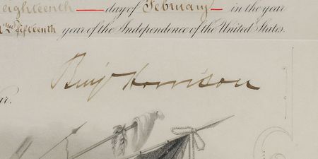 Lot #55 Benjamin Harrison Signed Document - Image 2