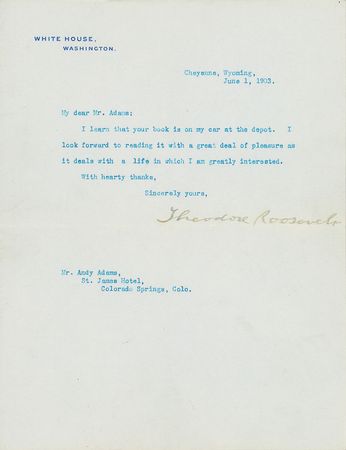 Lot #60 Theodore Roosevelt Typed Letter Signed - Image 1