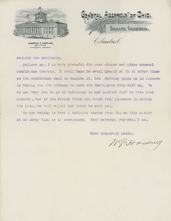Lot #77 Warren G. Harding Typed Letter Signed - Image 2