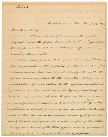 Lot #391 Jefferson Davis: “A skillful artillerist who has seen much service” - Image 1