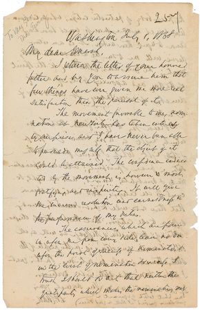 Lot #204 Salmon P. Chase: “What I desire for the Southern states is peace & prosperity; with all disfranchisements & disabilities removed; and all rights returned to all citizens” - Image 1