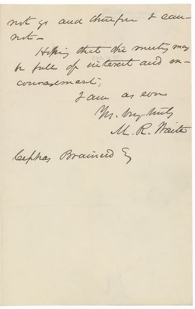 Lot #381 Morrison R. Waite Handwritten Letter Signed - Image 2
