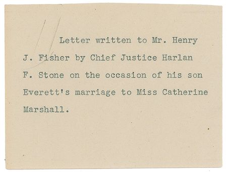 Lot #371 Harlan Stone Typed Letter Signed - Image 3