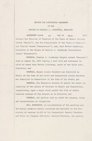 Lot #466 Anne Morrow Lindbergh Signed Document - Image 2