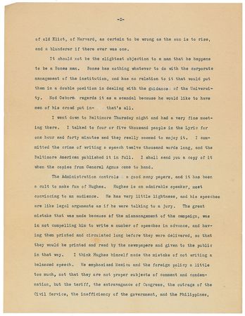 Lot #67 William H. Taft: “In respect to the threatened transfer of votes from me to Wilson, you are arguing the wrong angle, old man” - Image 3