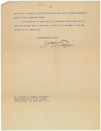 Lot #67 William H. Taft: “In respect to the threatened transfer of votes from me to Wilson, you are arguing the wrong angle, old man” - Image 4