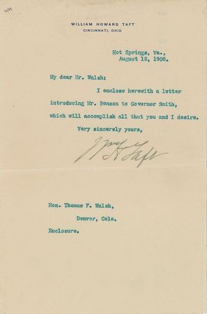 Lot #67 William H. Taft: “In respect to the threatened transfer of votes from me to Wilson, you are arguing the wrong angle, old man” - Image 5