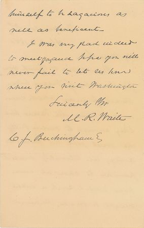 Lot #382 Morrison R. Waite Handwritten Letter Signed - Image 2