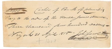 Lot #12 James Monroe: John Jacob Astor