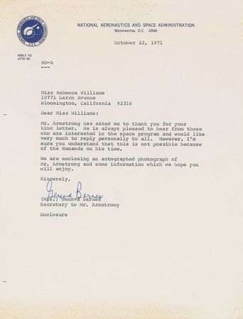 Lot #478 Neil Armstrong Signed Photograph - Image 2