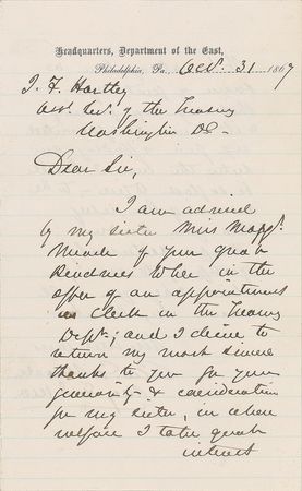 Lot #446 George G. Meade Handwritten Letter Signed - Image 1