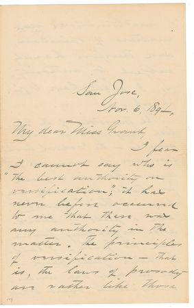 Lot #612 Ambrose Bierce: “Everybody is now trying to make sonnets” - Image 1