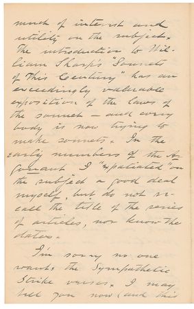 Lot #612 Ambrose Bierce: “Everybody is now trying to make sonnets” - Image 3