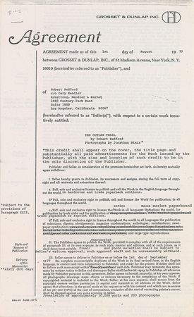 Lot #896 Robert Redford Signed Document - Image 2
