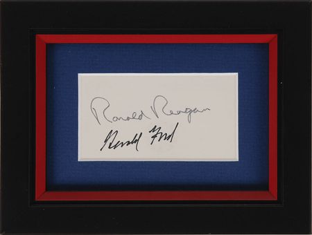 Lot #174. Ronald Reagan and Gerald Ford Business Card