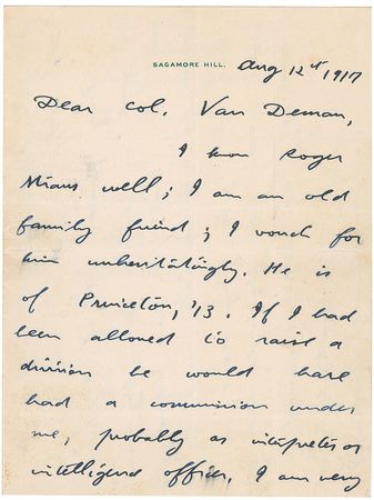 Lot #59 Theodore Roosevelt: Teddy advocates a newly formed spy agency as the US enters WWI - Image 1