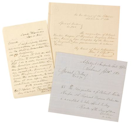 Lot #393 Thomas J. ?Stonewall? Jackson: Scarce 1861 endorsement from Stonewall, granting leave of absence to a worried husband - Image 3