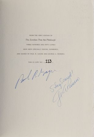 Lot #899 George A. Romero Book - Image 1