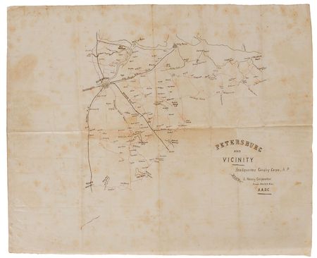 Lot #420 Petersburg Hand-Drawn Map: Drawn by a Medal of Honor recipient - Image 1