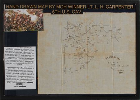 Lot #420 Petersburg Hand-Drawn Map: Drawn by a Medal of Honor recipient - Image 2