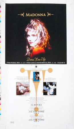 Lot #768 Madonna ‘Dress You Up’ Pair of First Proof Artwork Sheets - Image 1