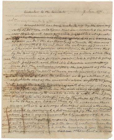 Lot #9 James Monroe: Significant draft written as