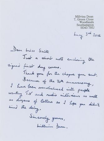 Lot #370 Eleanor Shuman and Millvina Dean Handwritten Letter Signed - Image 2