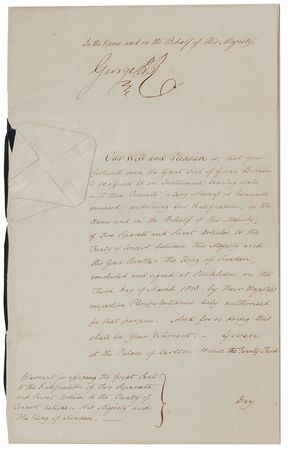 Lot #333 King George IV Signed Document - Image 1