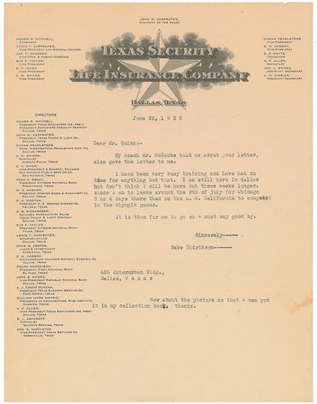 Lot #917 Babe Didrikson Zaharias: The dynamic Didrikson heads to the 1932 Olympics - Image 6