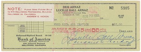 Lot #830 Lucille Ball and Desi Arnaz Check - Image 3