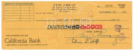 Lot #830 Lucille Ball and Desi Arnaz Check - Image 4