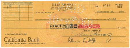 Lot #830 Lucille Ball and Desi Arnaz Check - Image 5