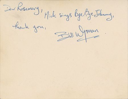 Lot #676 Rolling Stones: Wyman graciously mails a fully signed 1964 Stones promo card - Image 2