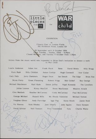 Lot #734 Paul McCartney and David Bowie Charity Page - Image 2