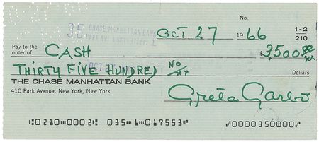 Lot #792 Greta Garbo: Rare twice-signed example - Image 1