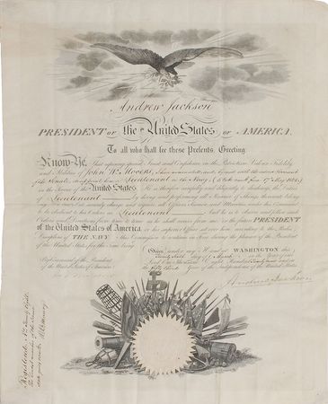 Lot #19 Andrew Jackson Signed Document