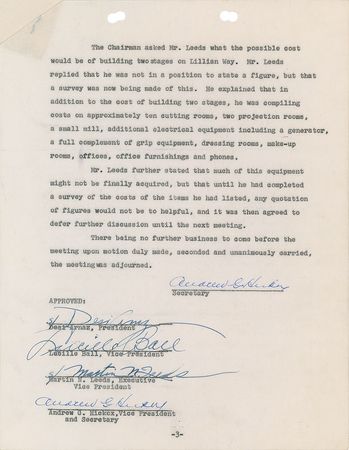 Lot #831 Lucille Ball and Desi Arnaz Signed Document - Image 1