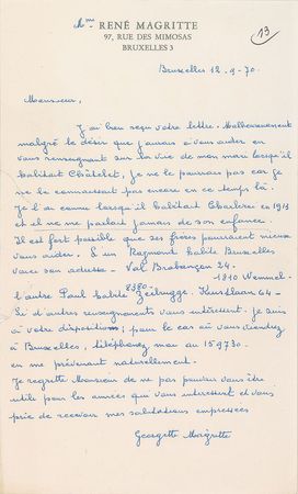 Lot #529 Rene Magritte: Three surrealist works for the Liege Museum - Image 2