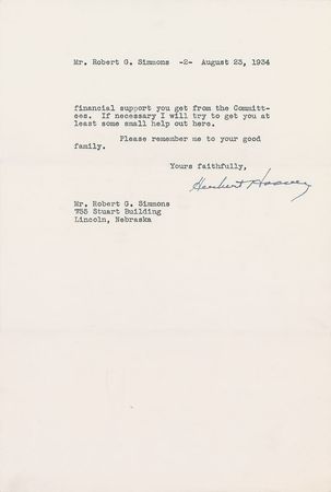Lot #79 Herbert Hoover: Hoover’s critique of “all the New Deal activities” - Image 1