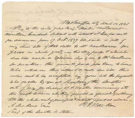 Lot #20 Martin Van Buren Signed Document - Image 2