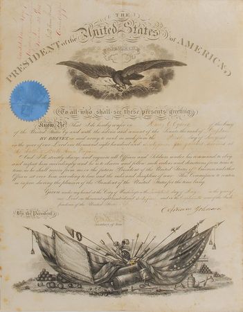 Lot #39 Andrew Johnson: Johnson military commission from early in his presidency - Image 1